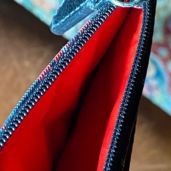 Coach Tartan slim wallet ID case card case key chain Plaid CC coach pattern - Picture 4 of 7